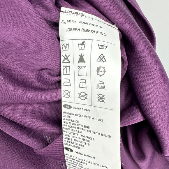 Joseph Ribkoff Draped Back Sheath Dress Purple NWT Size 12 - Picture 7 of 8